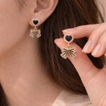 midnight bow earrings